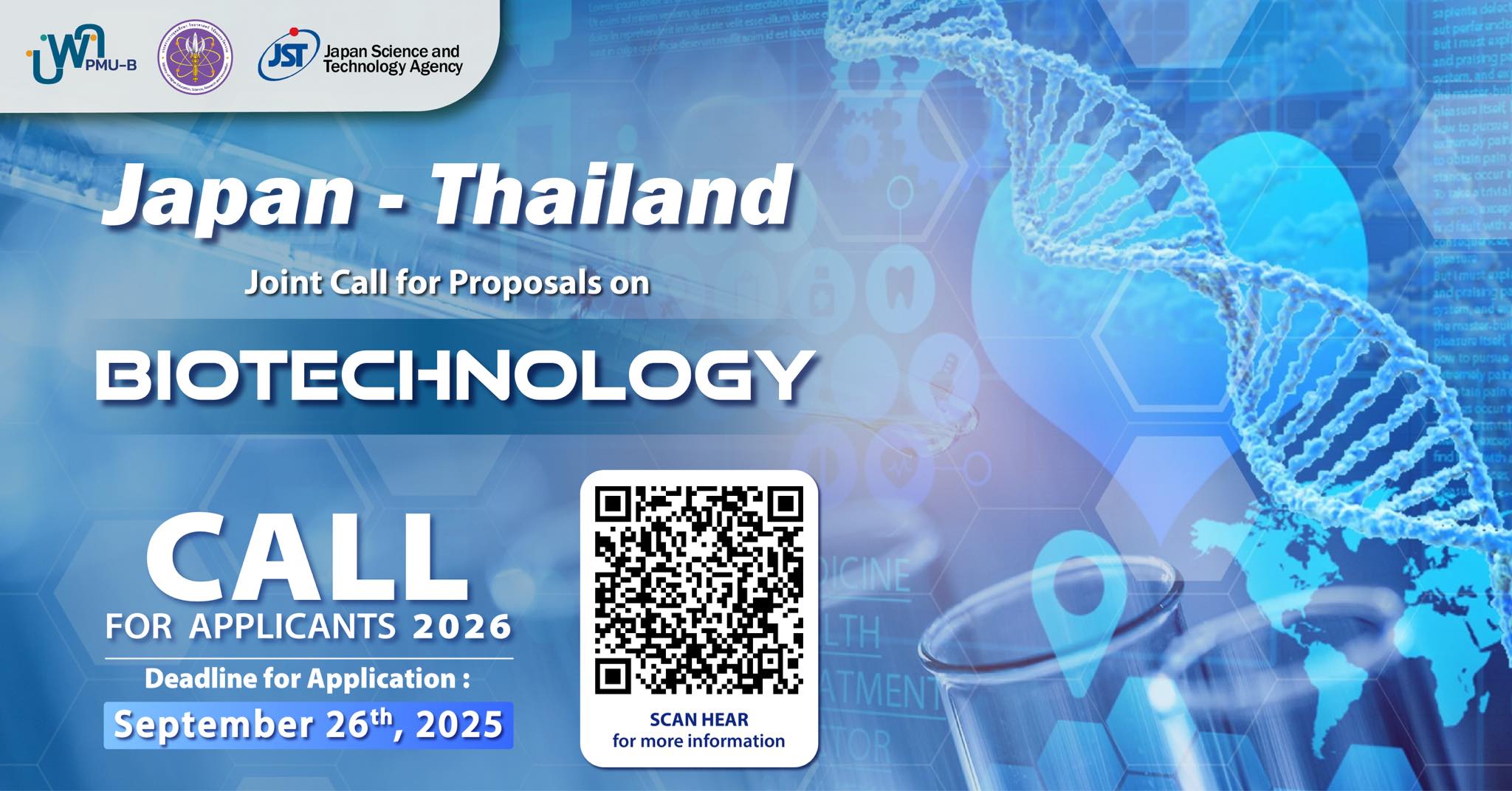 Japan – Thailand Joint Call for Proposals: Japan Science and Technology Agency (JST) and Program Management Unit for Human Resources & Institutional Development, Research and Innovation (PMU-B) 2025